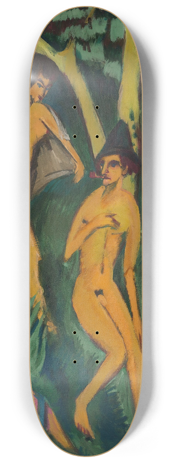 Ernst Ludwig Kirchner - Vier akte unter bumen (four nudes under trees) 8.25 inch art skate deck
