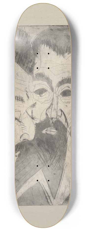 Ernst Ludwig Kirchner - Zwei Bauernkpfe (Gera) 8.25 inch art skate deck