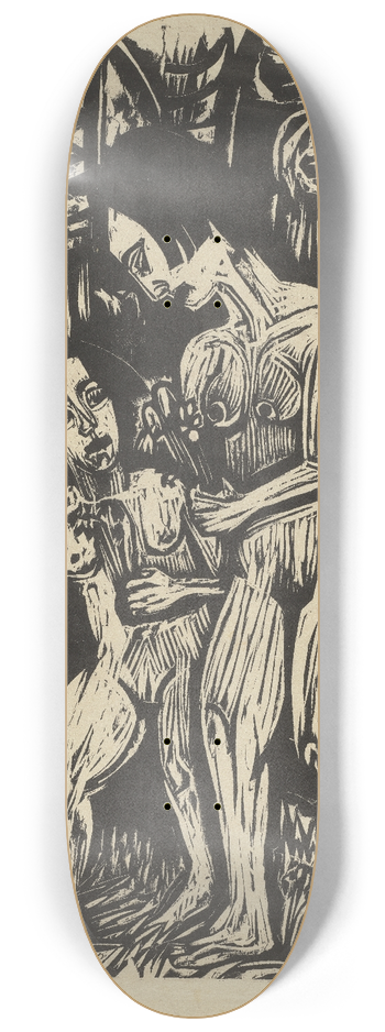Ernst Ludwig Kirchner - Zwei nackte Mdchen mit Blumen 8.25 inch art skate deck