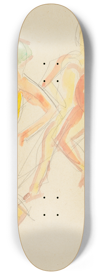 Ernst Ludwig Kirchner - Zwei Tanzende 8.25 inch art skate deck