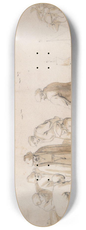 Esaias van de Velde - Fish mongers on thebeach 8.25 inch art skate deck