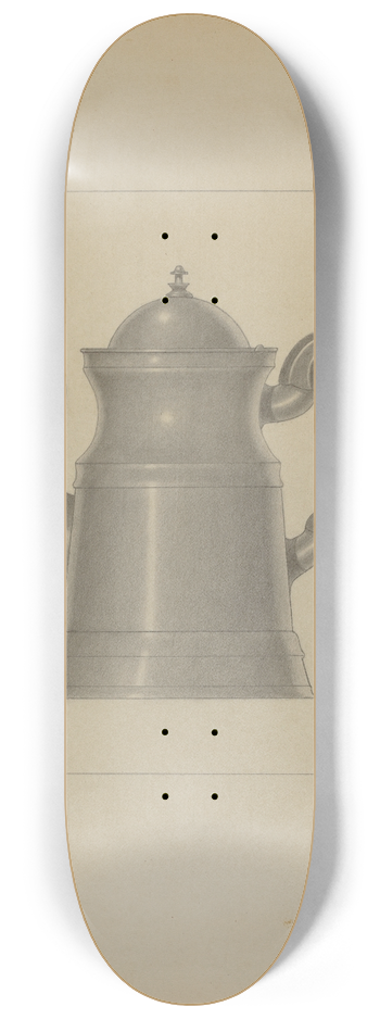 Eugene Barrell - Pewter Coffee Pot 8.25 inch art skate deck