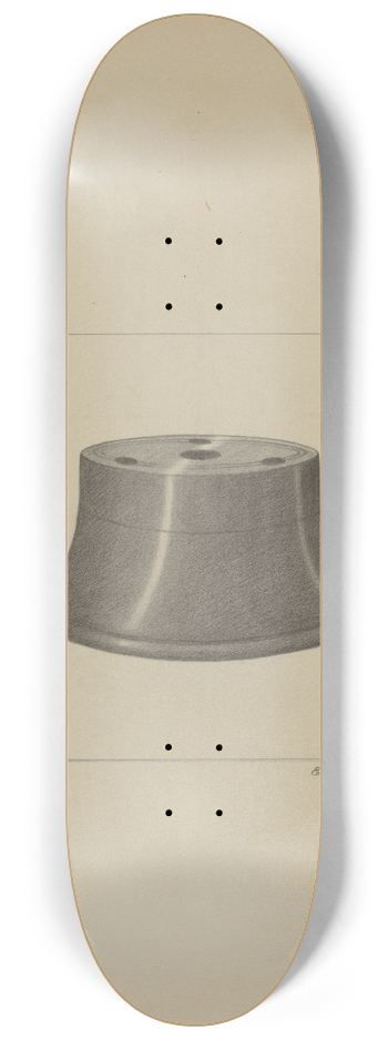 Eugene Barrell - Pewter Inkwell 8.25 inch art skate deck