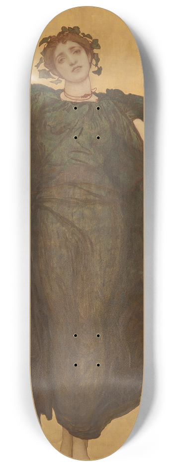 Frederic Leighton - A Dancing Girl with Cymbals in a Green Robe 8.25 inch art skate deck