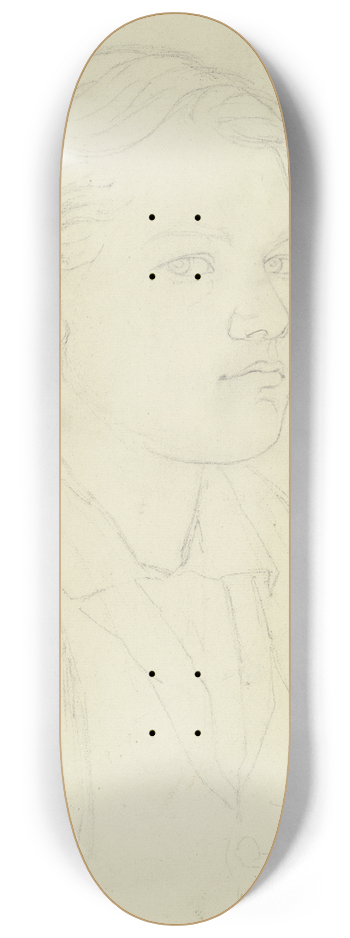 Eugen Eduard Schffer - Bildnis eines Jnglings mit langen Haaren 8.25 inch art skate deck