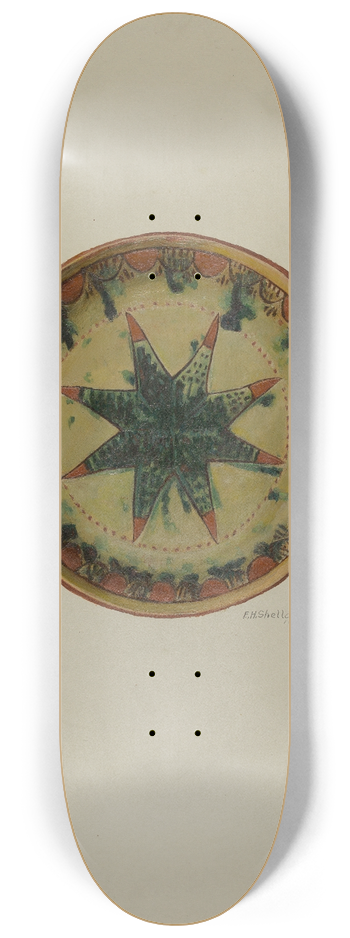 Eugene Shellady - Pa. German Small Plate 8.25 inch art skate deck