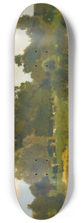 Eugen Jettel - Meadow With Cows 8.25 inch art skate deck