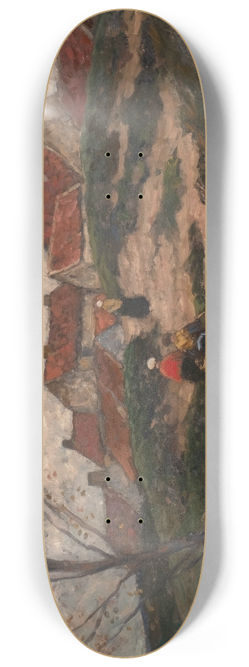 Eugen Kampf - Village in the dunes 8.25 inch art skate deck