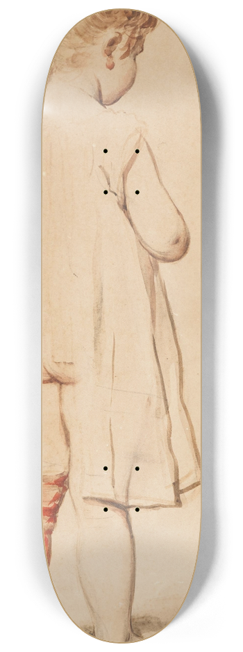 Eugen von Blaas - A Girl Standing (study for il buon fratello) 8.25 inch art skate deck