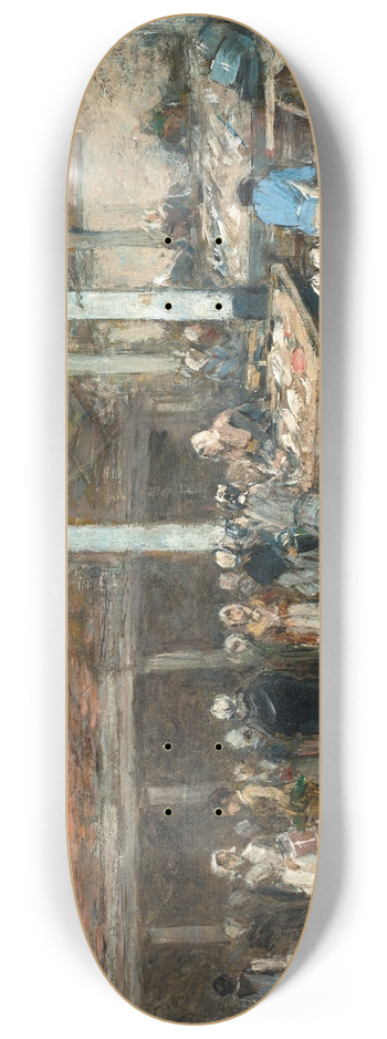 Eugne Boudin - Lancien march aux poissons  Bruxelles 8.25 inch art skate deck