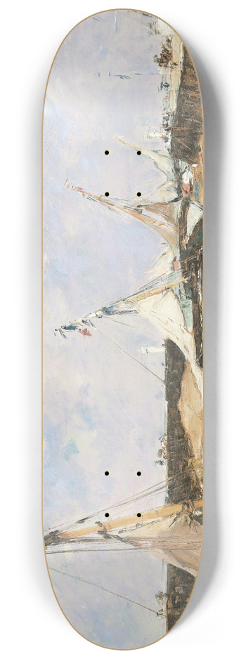 Eugne Boudin - Trouville. Barques choues entre les jetes 8.25 inch art skate deck
