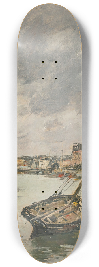 Eugne Boudin - Trouville, Le Port, Mare Basse 8.25 inch art skate deck