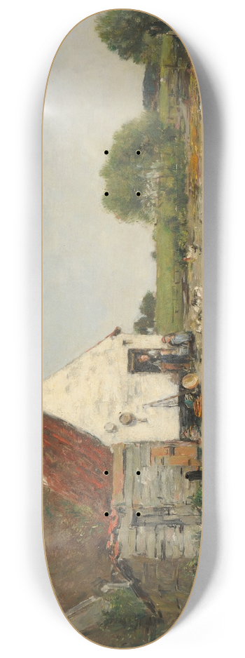 Eugne Boudin - Un coin de ferme aux environs de Dunkerque 8.25 inch art skate deck