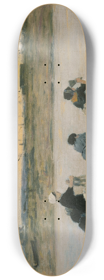 Eugne Boudin - Washerwomen by the River 8.25 inch art skate deck