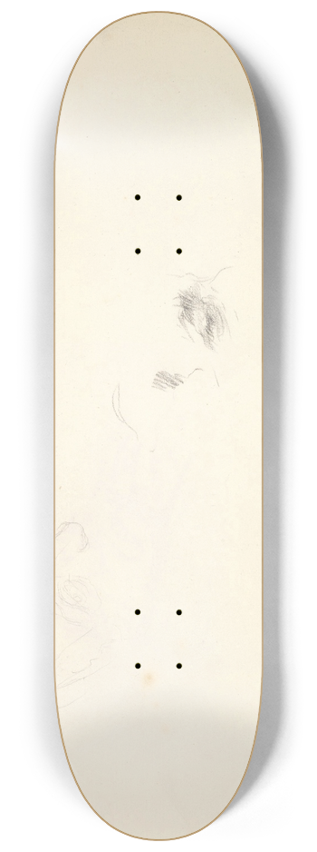 Frederic Leighton - Preliminary Studies for Portrait of William Makepeace Thackeray 8.25 inch art skate deck