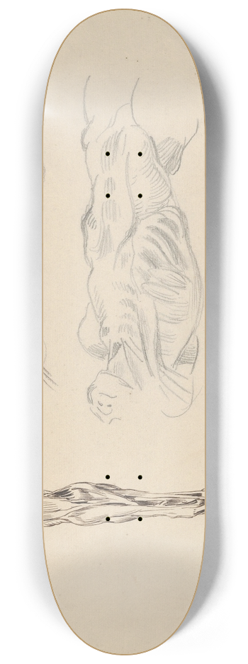 Eugne Delacroix - corch; Three Studies of a Male Cadaver 8.25 inch art skate deck