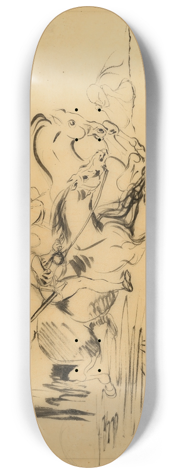 Eugne Delacroix - Faust and Mephistopheles galloping on Walpurgis Night 8.25 inch art skate deck