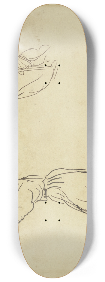 Eugne Delacroix - Studienblatt; Araber, ein Tuch schwingend; Mutter und Kind 8.25 inch art skate deck