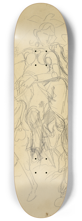 Eugne Delacroix - Study for Marphise and the Mistress of Pinabel 8.25 inch art skate deck