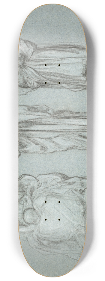 Frederic Leighton - Three studies of draped female figures, one seated 8.25 inch art skate deck