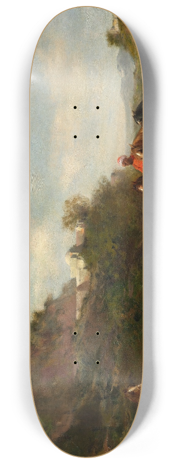 Eugne Fromentin - Arabs watering their horses 8.25 inch art skate deck