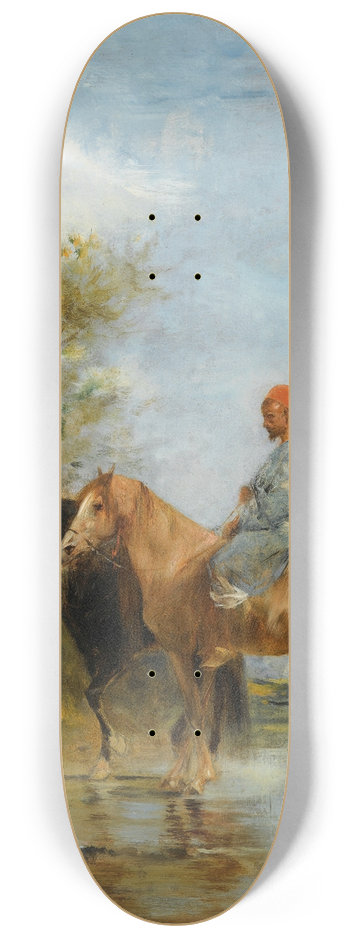 Eugne Fromentin - Horsemen By The River 8.25 inch art skate deck