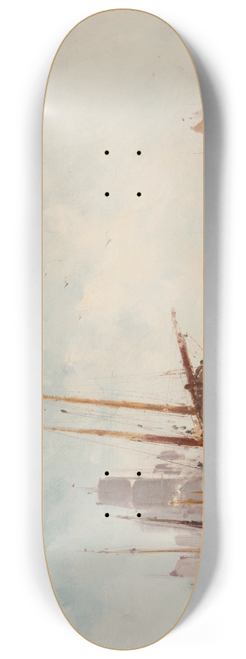 Eugne Galien-Laloue - Bateaux au port 8.25 inch art skate deck