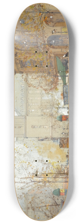 Eugne Galien-Laloue - La Place Du Chatelet 8.25 inch art skate deck