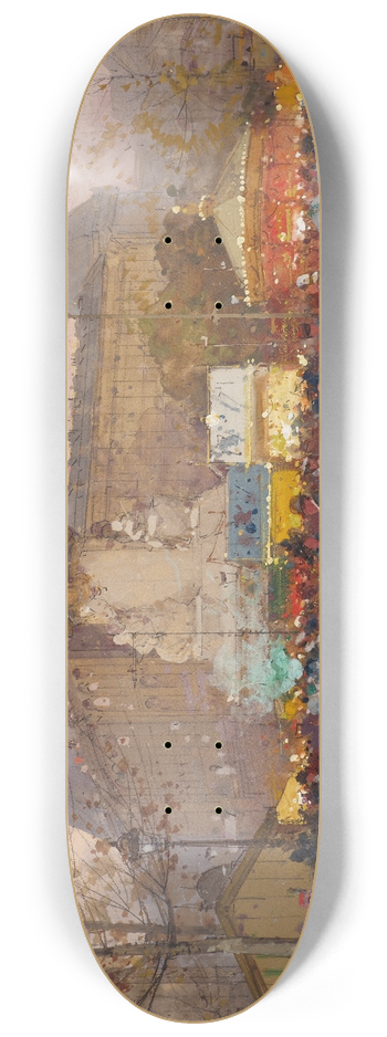 Eugne Galien-Laloue - La Place du Republic, Paris 8.25 inch art skate deck