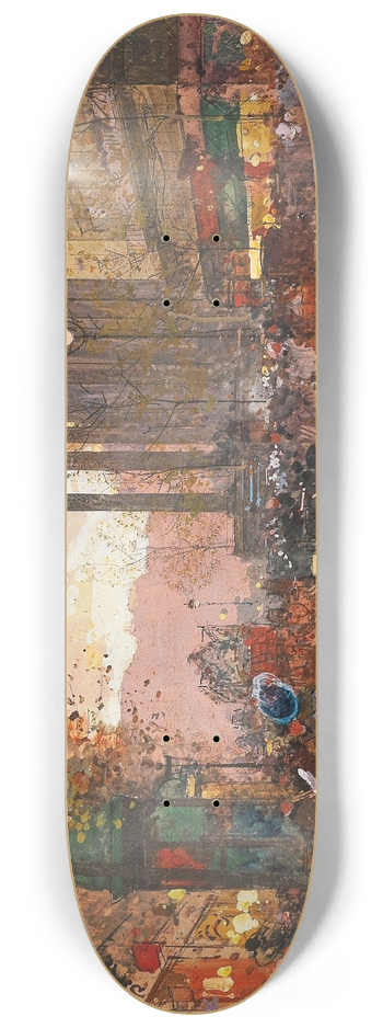 Eugne Galien-Laloue - Paris, The Boulevard de la Madeleine in the evening 8.25 inch art skate deck
