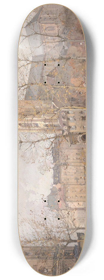 Eugne Galien-Laloue - Vue des boulevards  Saint-Germain-des-Prs 8.25 inch art skate deck