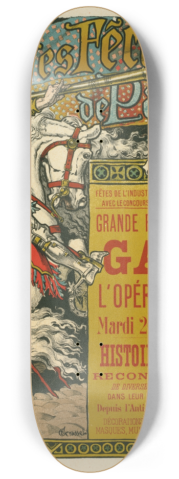 Eugne Grasset - Ftes De Paris 8.25 inch art skate deck