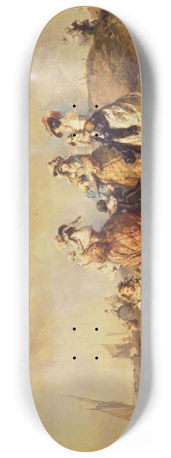 Eugne Isabey - A Promenade by the Sea 8.25 inch art skate deck