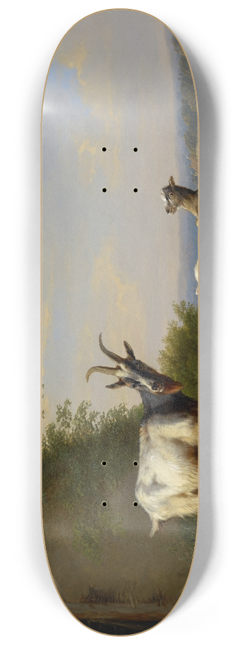 Eugne Joseph Verboeckhoven - Goats and Sheep 8.25 inch art skate deck