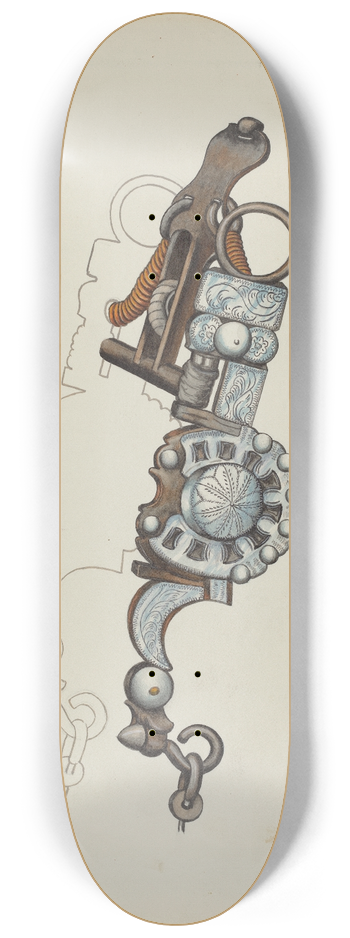 Eva Fox and Harry Mann Waddell - Spade Bit 8.25 inch art skate deck