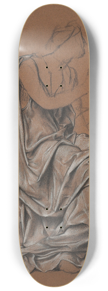 Evelyn De Morgan - A drapery study for The Love Potion 8.25 inch art skate deck