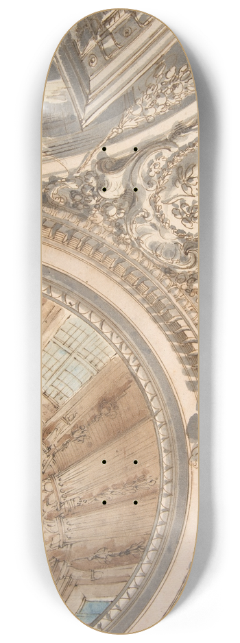 Faustino Trebbi - Design for Part of a Church Ceiling with a Dome 8.25 inch art skate deck