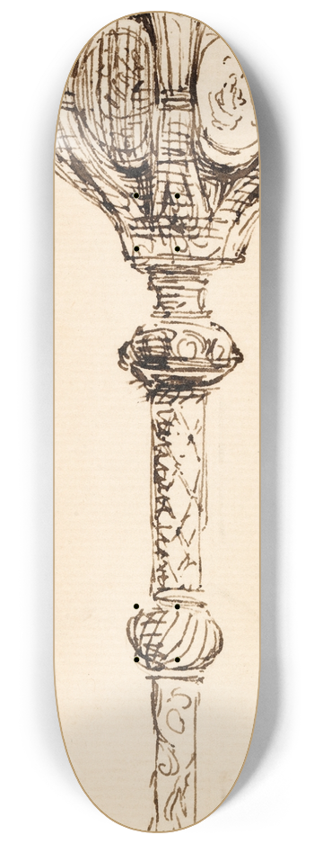Frederic William Burton - A Design for the Top of the Mace of the Royal College of Physicians of Ireland 8.25 inch art skate deck