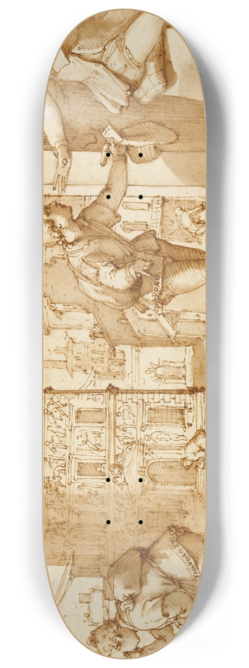Federico Zuccaro - Taddeo Rebuffed by Francesco Il SantAngelo 8.25 inch art skate deck