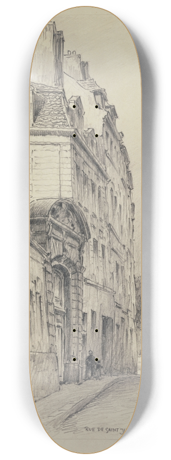Ferdinand Boberg - La rue Saint-Julien-le-Pauvre 8.25 inch art skate deck