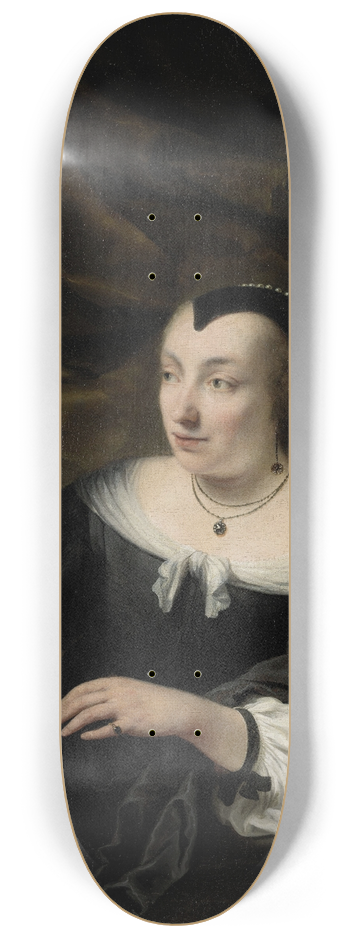 Ferdinand Bol - Portret van Elisabeth Dell 8.25 inch art skate deck