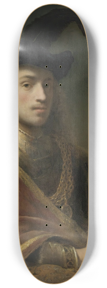 Ferdinand Bol - Self-Portrait, Behind A Parapet 8.25 inch art skate deck