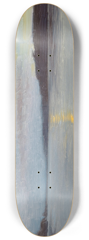 Ferdinand Brunner - A Moonlit Night on a Lake 8.25 inch art skate deck