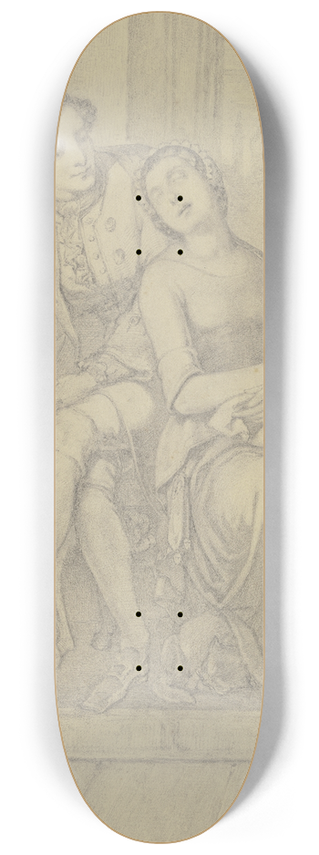 Ferdinand Fellner - Ein Dichter bei einem eingeschlafenem Mdchen 8.25 inch art skate deck