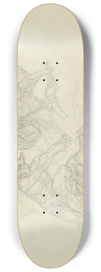 Ferdinand Fellner - Ein Engel und ein Teufel streiten um die Seele eines Gefallenen 8.25 inch art skate deck