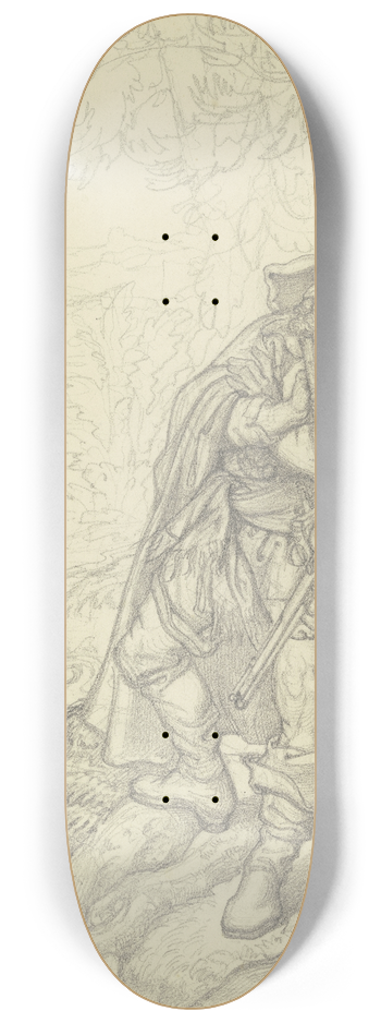 Ferdinand Fellner - Ein Ruber, ein Bauernmdchen beobachtend 8.25 inch art skate deck