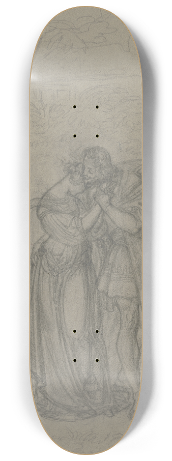 Ferdinand Fellner - Faust und Gretchen, im Hintergrund Marthe und Mephisto 8.25 inch art skate deck