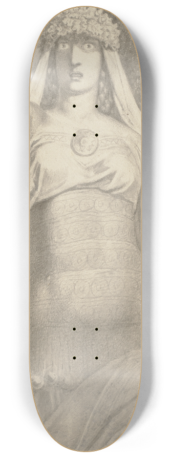 Ferdinand Fellner - Germanische Priesterin mit Eichenkranz 8.25 inch art skate deck