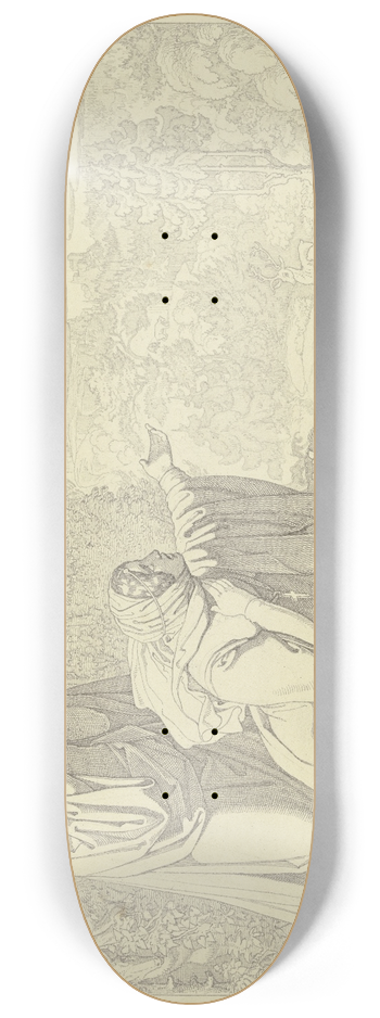 Ferdinand Fellner - Zwei Stifterinnen wird von Engeln der Standort eines mit drei Stmmen aufwachsenden Baumes als Bauplatz fr eine Kirche angewiesen 8.25 inch art skate deck