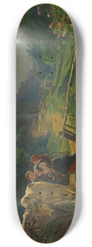 Ferdinand Georg Waldmller - Die Rosenzeit 8.25 inch art skate deck